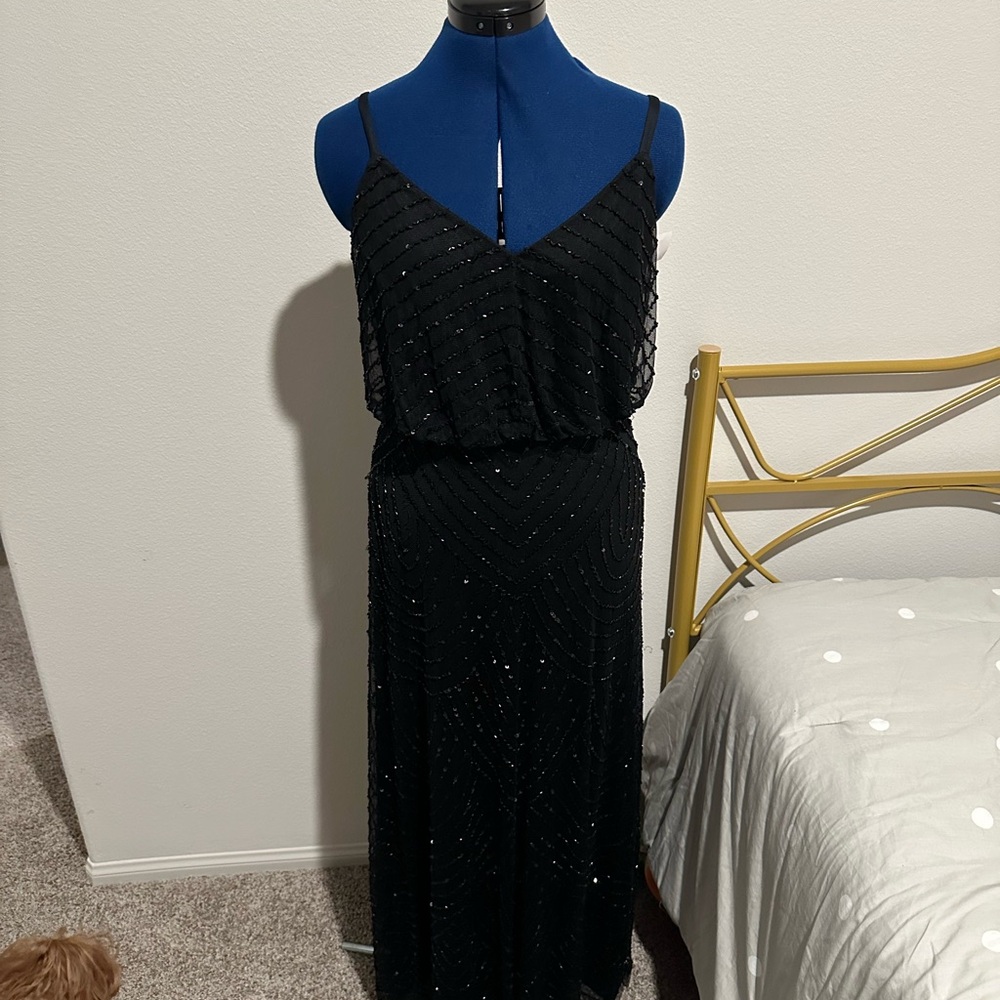 Adrianna Papell Black Sequin Gown - Picture 3 of 8